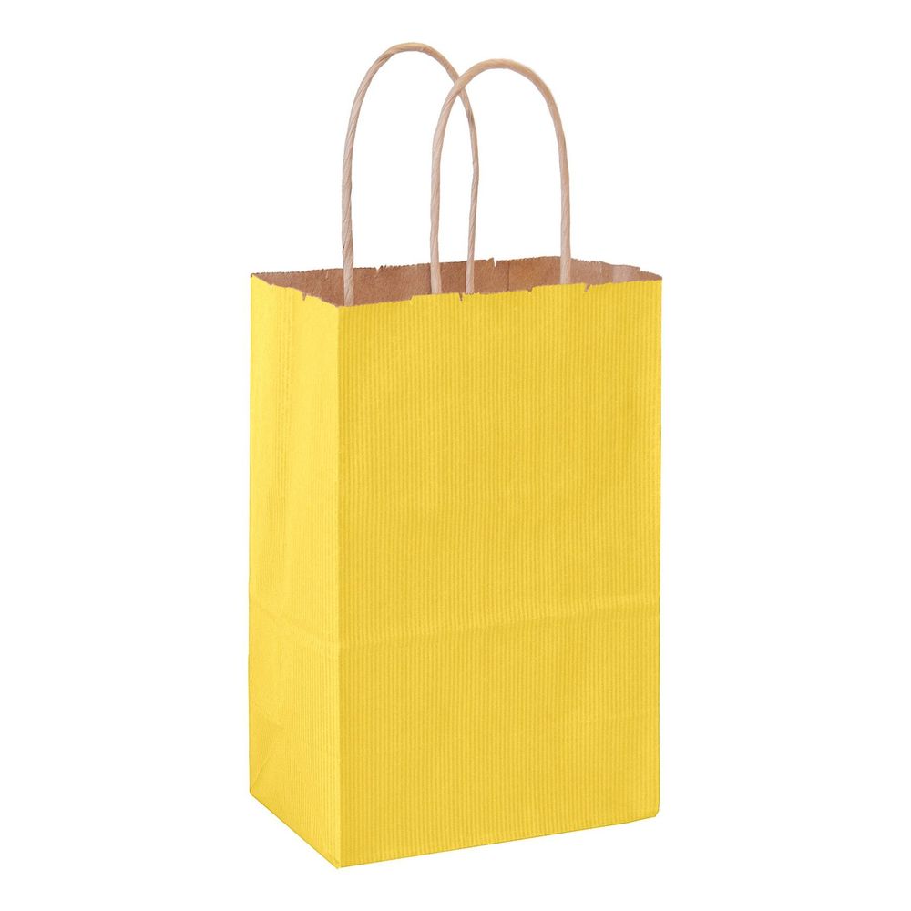 Matte Color Paper Shopper Tote Bag (5"x3 1/2"x8") - Flexo Ink 2