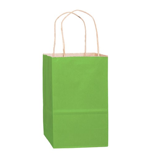 Matte Color Paper Shopper Tote Bag (5"x3 1/2"x8") - Flexo Ink 5