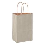 Matte Color Paper Shopper Tote Bag (5"x3 1/2"x8") - Flexo Ink 3