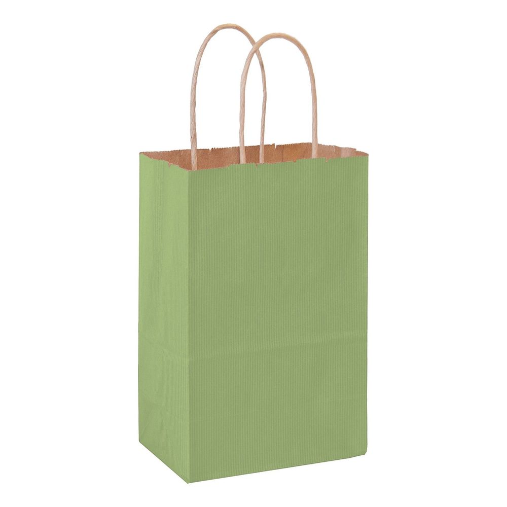 Matte Color Paper Shopper Tote Bag (5"x3 1/2"x8") - Flexo Ink 8