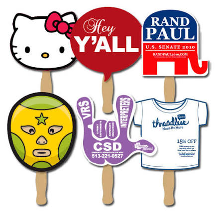 Stock Shaped Full Color Hand Fans 3