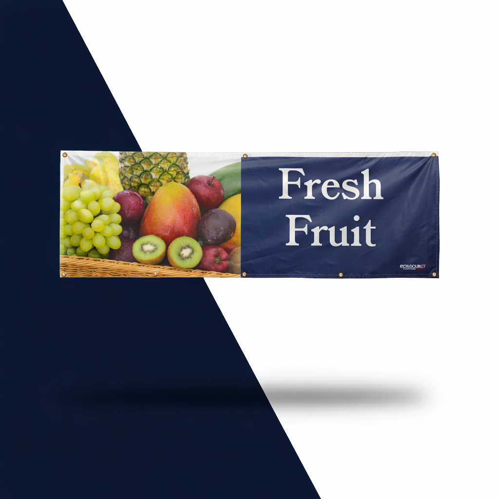 Custom printed 110g polyester banner, full-color design for retail promotions