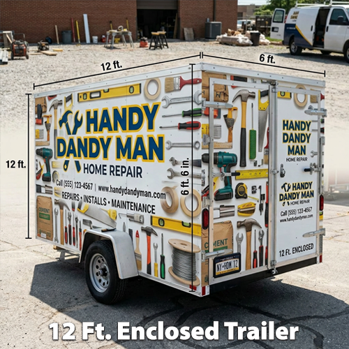 12 ft. Full Wrap Enclosed Trailer