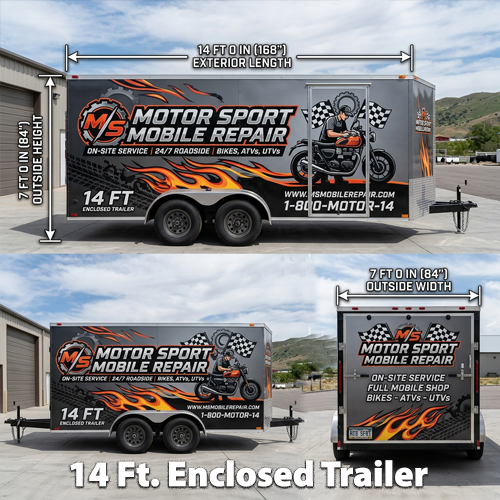 14 ft. Full Wrap Enclosed Trailer