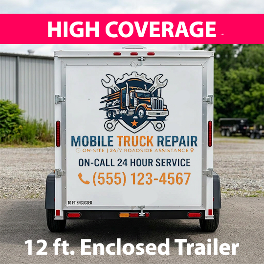 12 ft. Enclosed Trailer, High Coverage