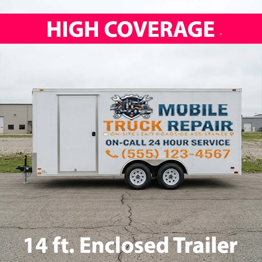 14 ft. Enclosed Trailer, High Coverage
