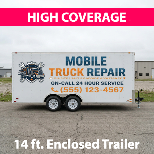 14 ft. Enclosed Trailer, High Coverage