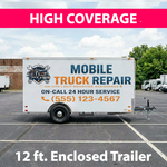 12 ft. Enclosed Trailer, High Coverage