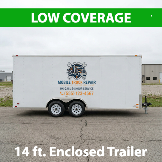 14 ft. Enclosed Trailer, Low Coverage