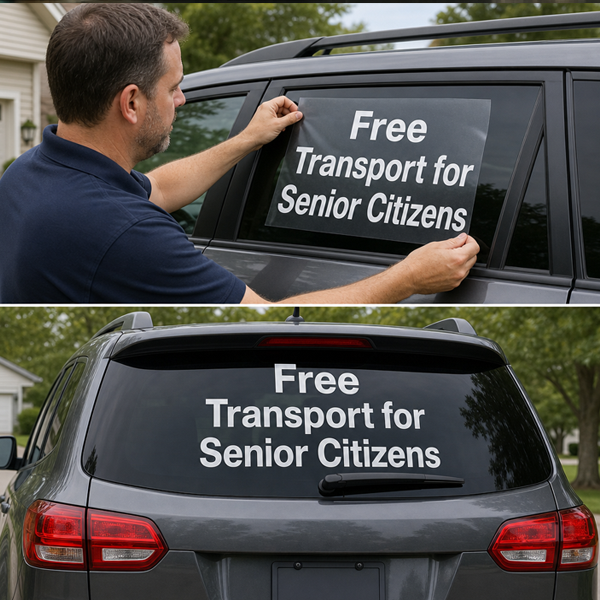 Window Cling Transport Van
