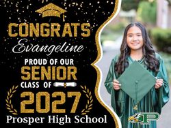 2027 Prosper Graduation Sign with Photo and Glitter (v1)