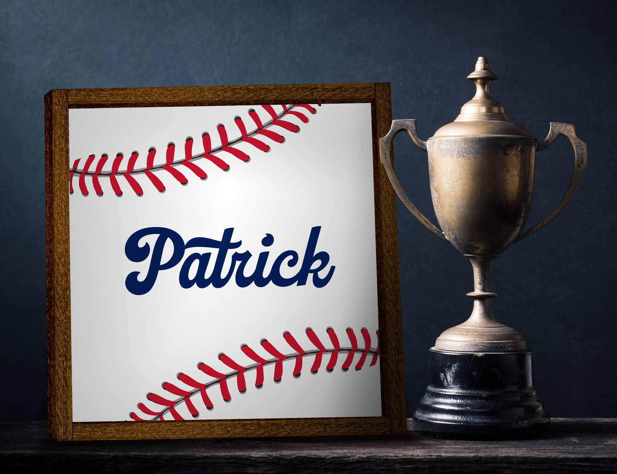 Baseball Sign with Customizable Name