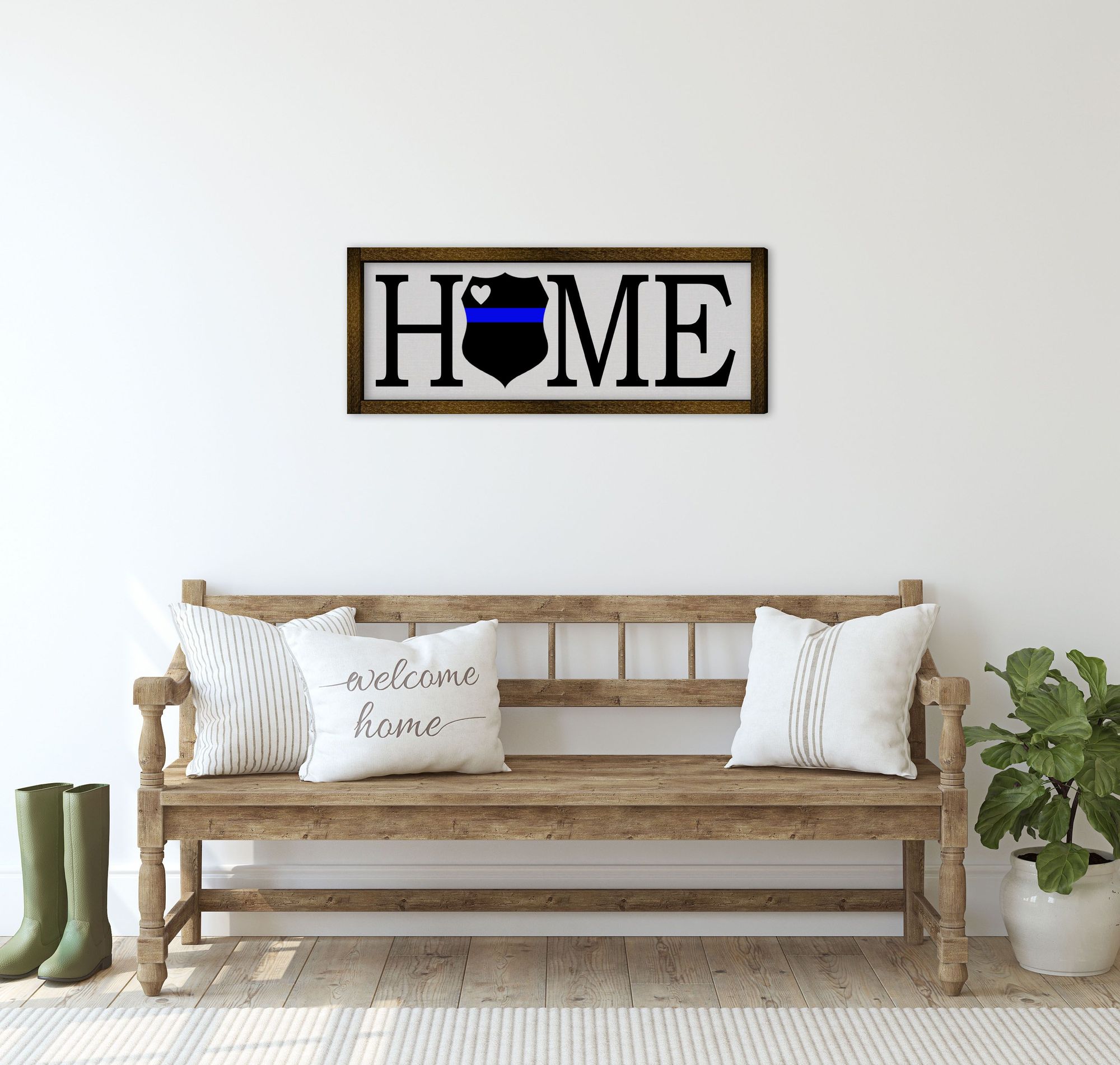 Home with Police Shield Sign