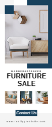 Blue and White Modern Furniture Sale with Square Frame Retractable Banner