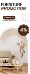 Brown and White Elegant Furniture Sale with Rounded Frame Retractable Banner