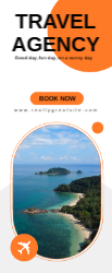 Orange and White Modern Travel and Vacation with Dotted Element Retractable Banner