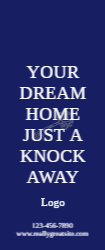 Marketing Real Estate Door Hanger in Dark Blue White Elegant Sophisticated Style