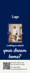 Marketing Real Estate Door Hanger in Dark Blue White Photocentric Style