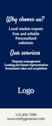 Marketing Real Estate Door Hanger in Dark Blue White Photocentric Style