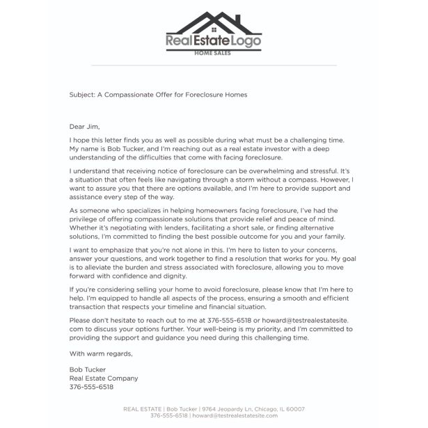 Foreclosure Letter Black & White