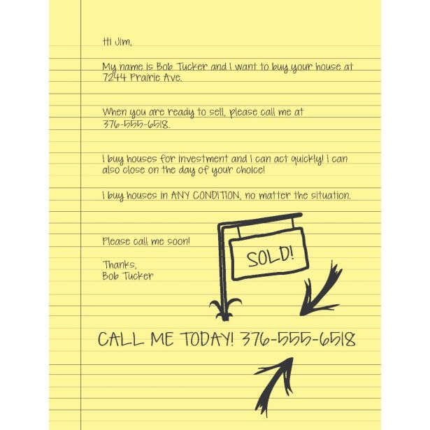 Yellow Notebook Letter - Black & White 1