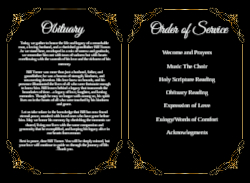 Obituary Black w/ Gold 8.5x11