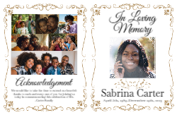 Obituary White w/ Gold Border 11x17 Folded