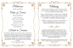 Obituary White w/ Gold Border 11x17 Folded