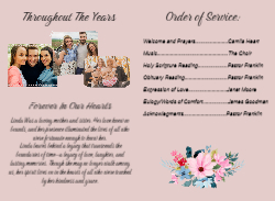 Obituary Pink Floral Border 8.5x11 Folded