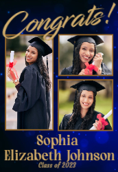 Graduation Elegant, Royal Blue, Stars, Sparkle