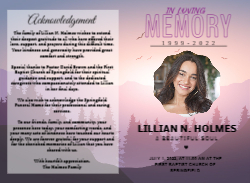 Obituary Sunset Purple Sky, Trees, Birds, Doves, Folded 8.5x11