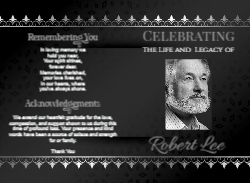 Obituary Silver Spades Pattern Black 8.5x11