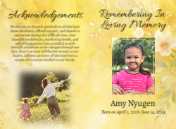 Obituary Memorial Yellow Floral 8x11