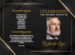 Obituary Gold Black Abstract Border 8.5x11