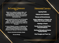 Obituary Gold Black Abstract Border 8.5x11