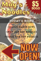 signicade restaurant noodles arrow