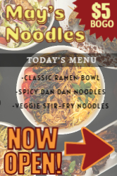 signicade restaurant noodles arrow