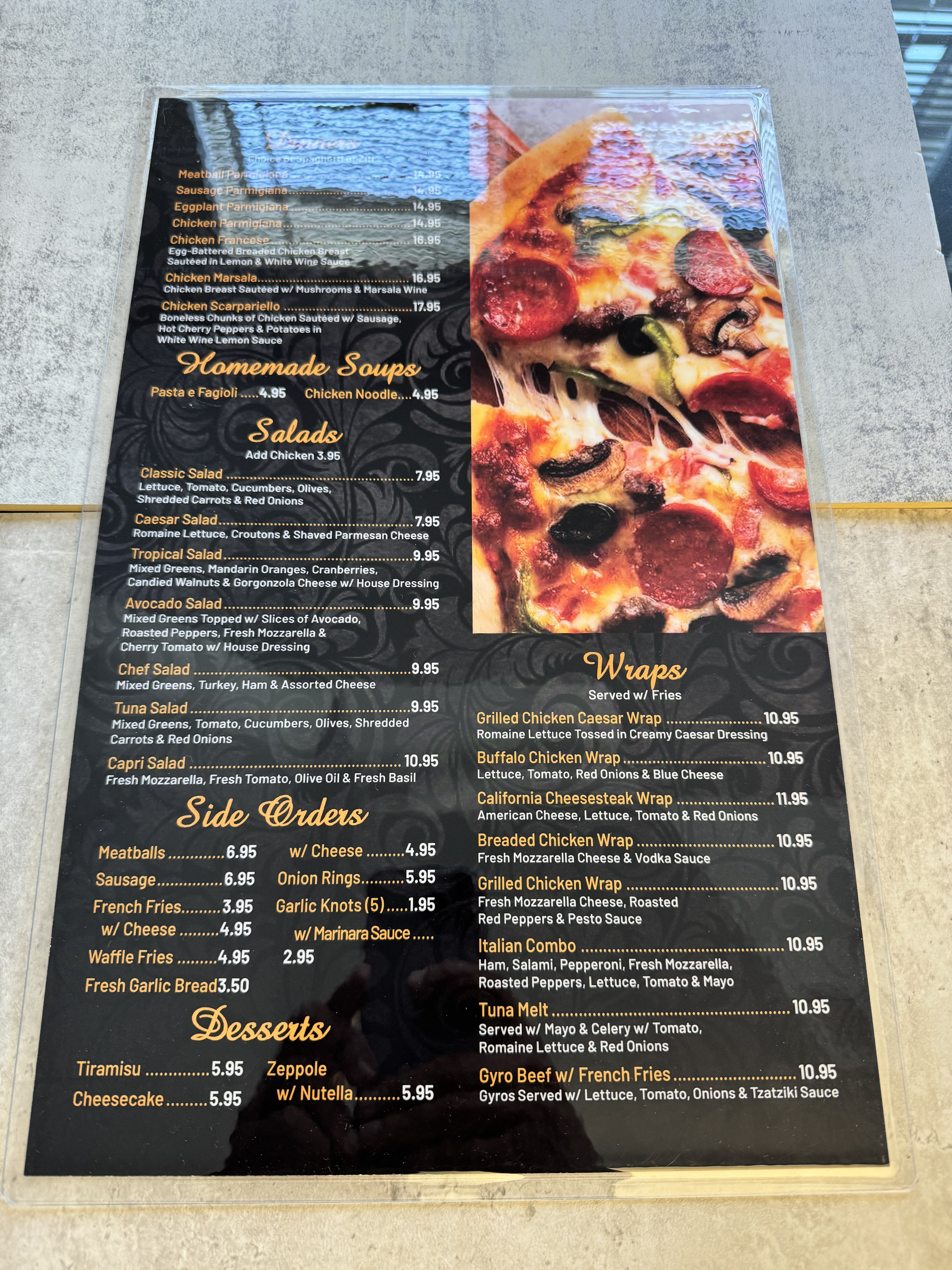 Single Page Laminated Dine-In Menus - Takeout Menu print