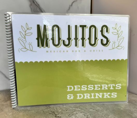 Laminated Spiral Bound Dine-In Restaurant Menus 2
