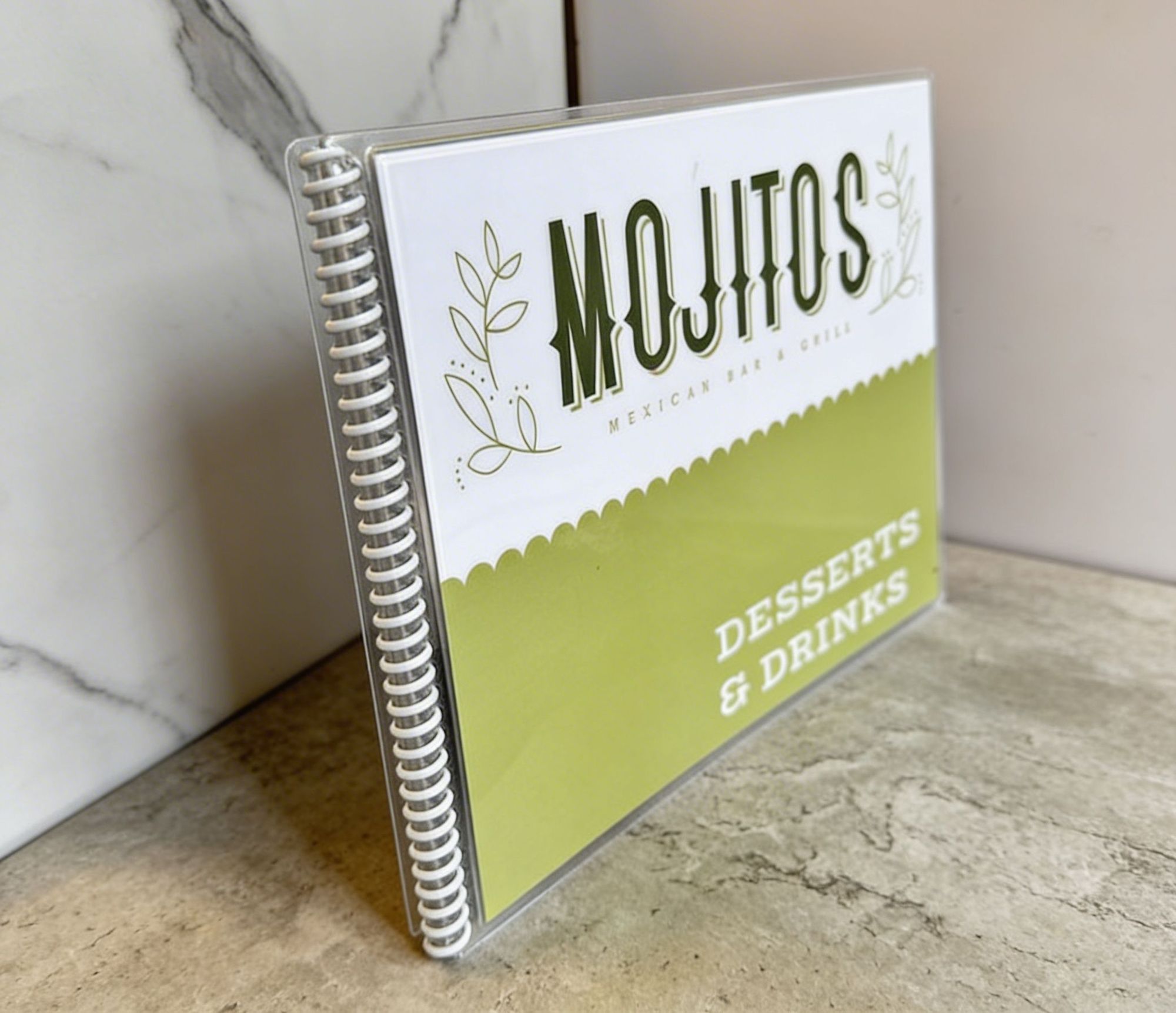 Laminated Spiral Bound Dine-In Restaurant Menus 3