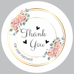Adesivo de Agradecimento Rosa