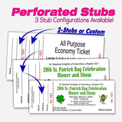 Raffle Ticket Sequential Numbering and Reserved Seating