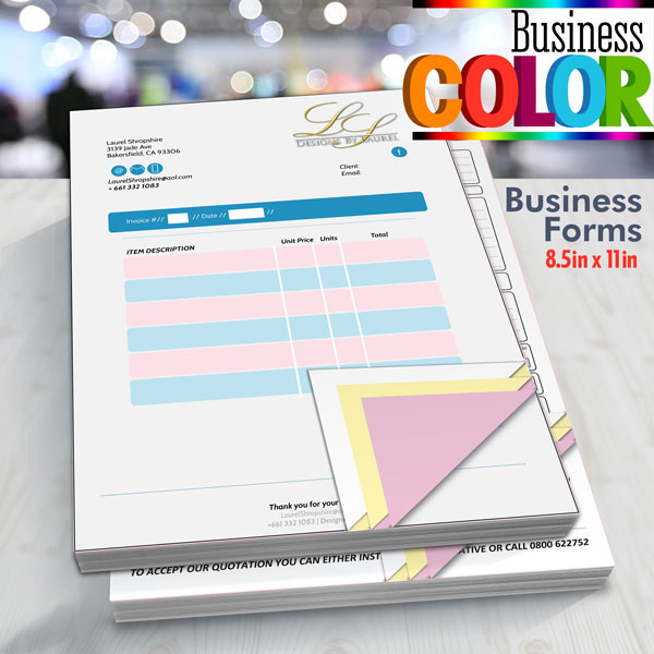 3-Part Carbonless Form Full Color Printing