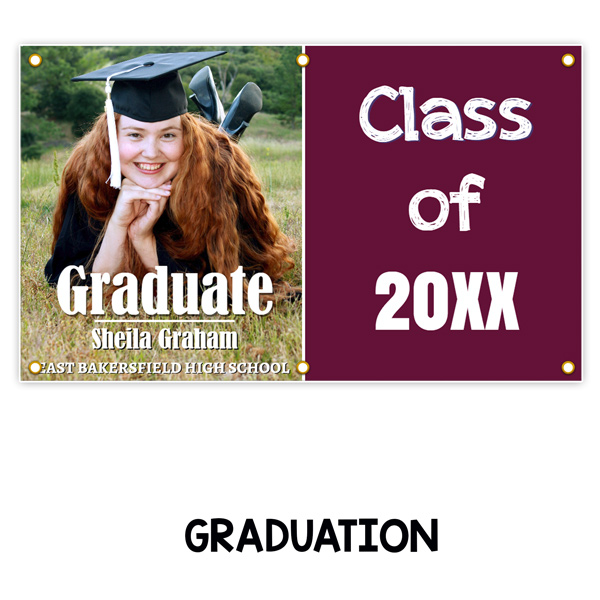 Graduation Banners - Quick Turn Graduation Banner Printing Custom Designed at a low Price