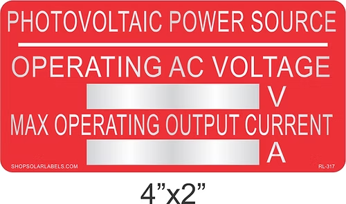 RL-317 Power Source Label