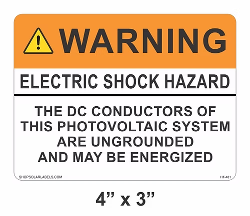WARNING ELECTRIC SHOCK HAZARD label
