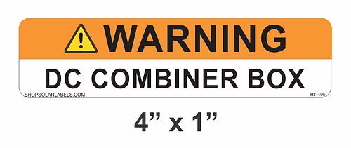 WARNING DC COMBINER BOX label