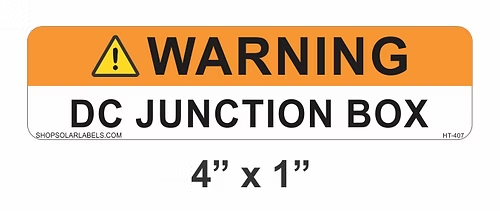 WARNING DC JUNCTION BOX label