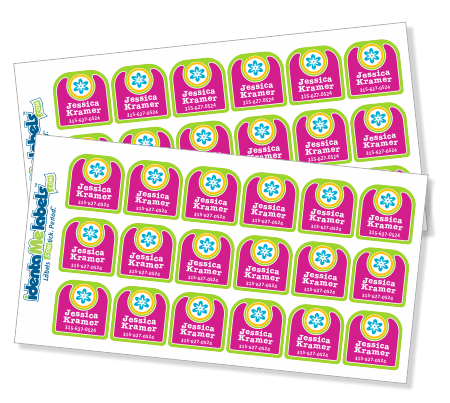 small square name labels
