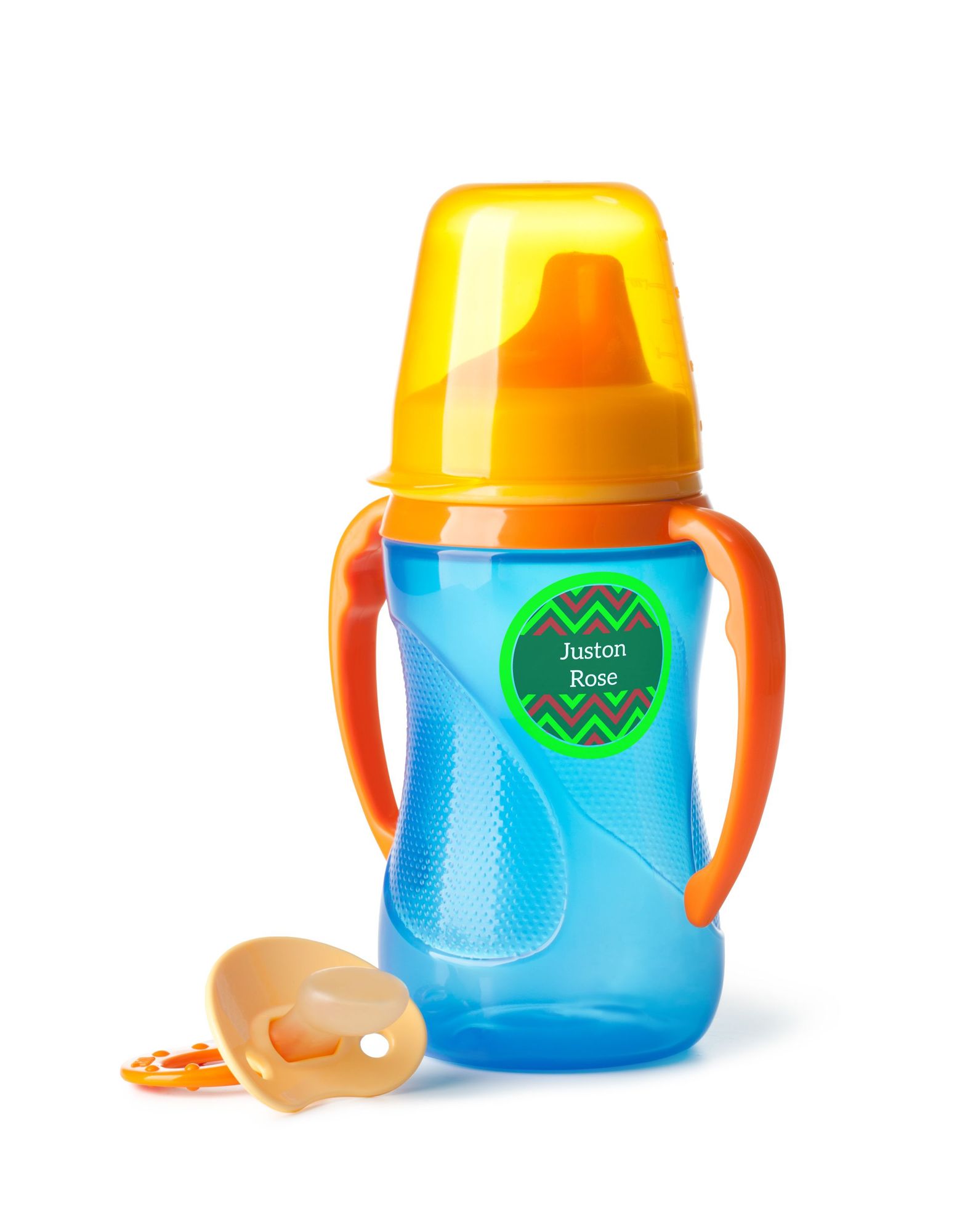 Baby Bottle Round Name Sticker